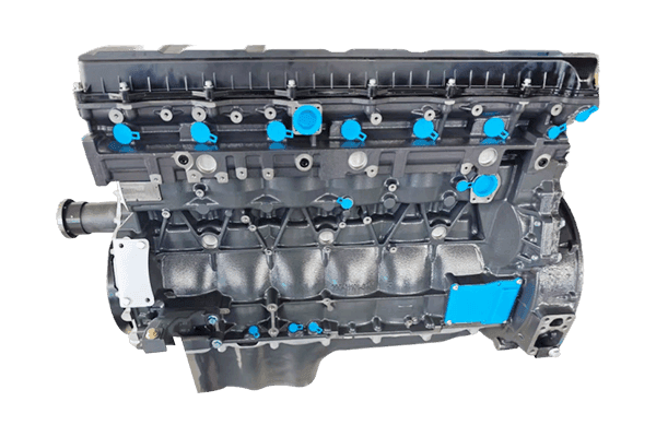Side view of an engine block assembly